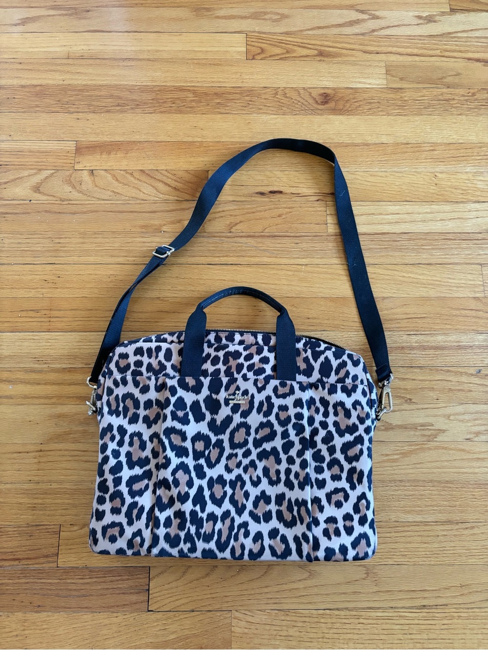 kate spade Leopard Print Laptop Bag - Black & Brown